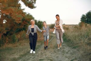 laughter and humor found in women walking